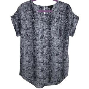 OLM Black & White Leopard Print‎ Top
